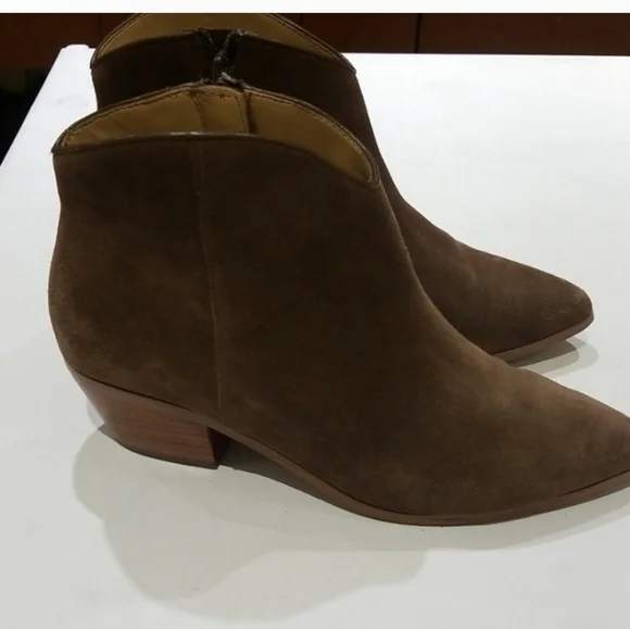 Banana Republic Dark Brown Suede Ankle Booties - Picture 1 of 3